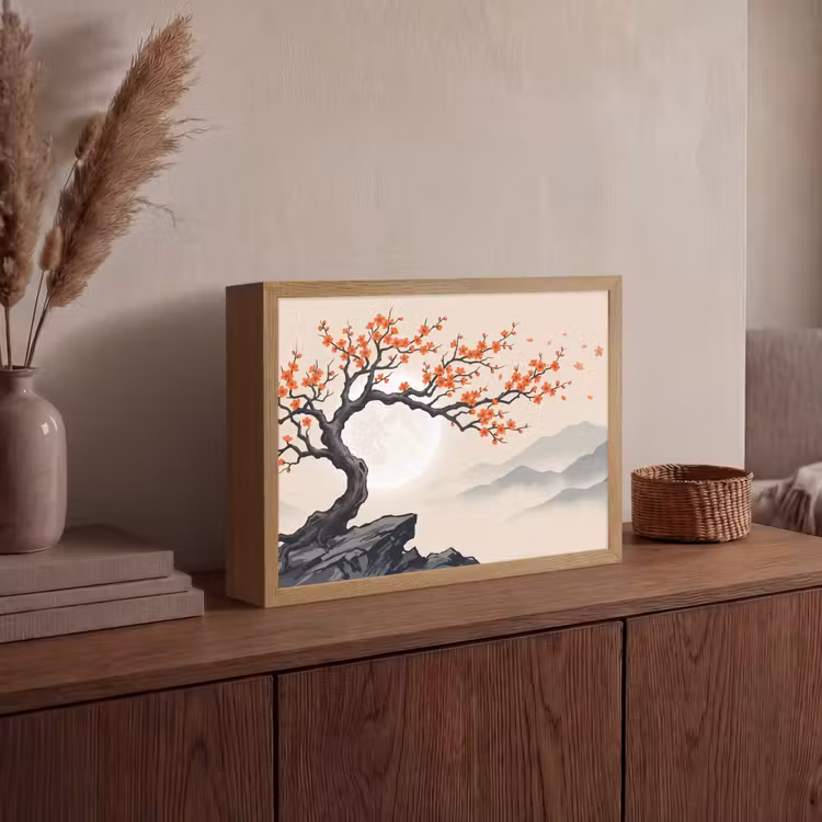 Lightbox - Wandlamp - Aziatisch - Bloesem - Rood — 4