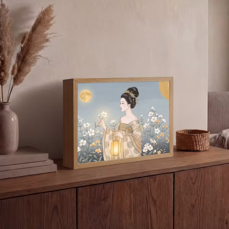 Lightbox - Wandlamp - Aziatisch - Vrouw - Kimono — 4