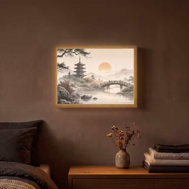 Lightbox - Wandlamp - Azië - Landschap - Kleurrijk — 3