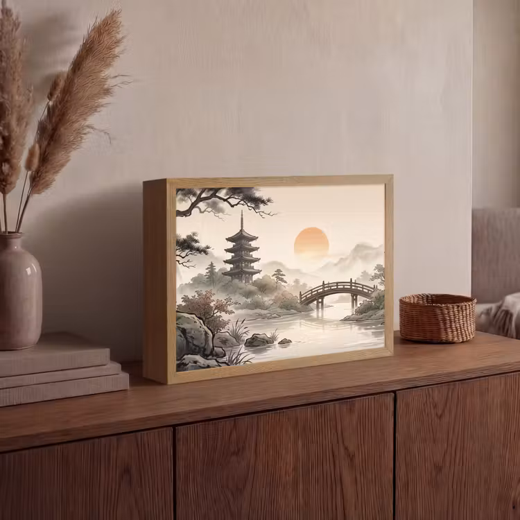 Lightbox - Wandlamp - Azië - Landschap - Kleurrijk — 4