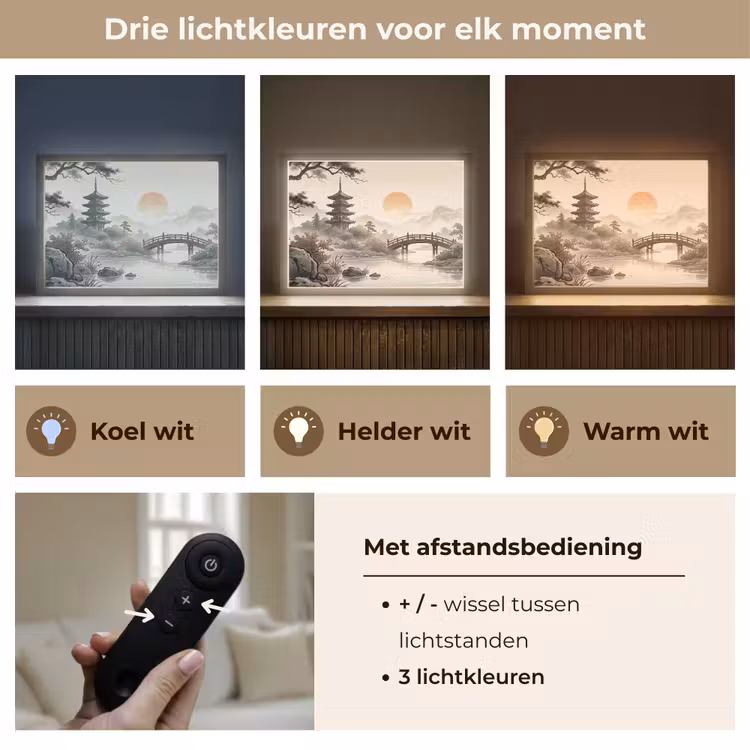 Lightbox - Wandlamp - Azië - Landschap - Kleurrijk — 8