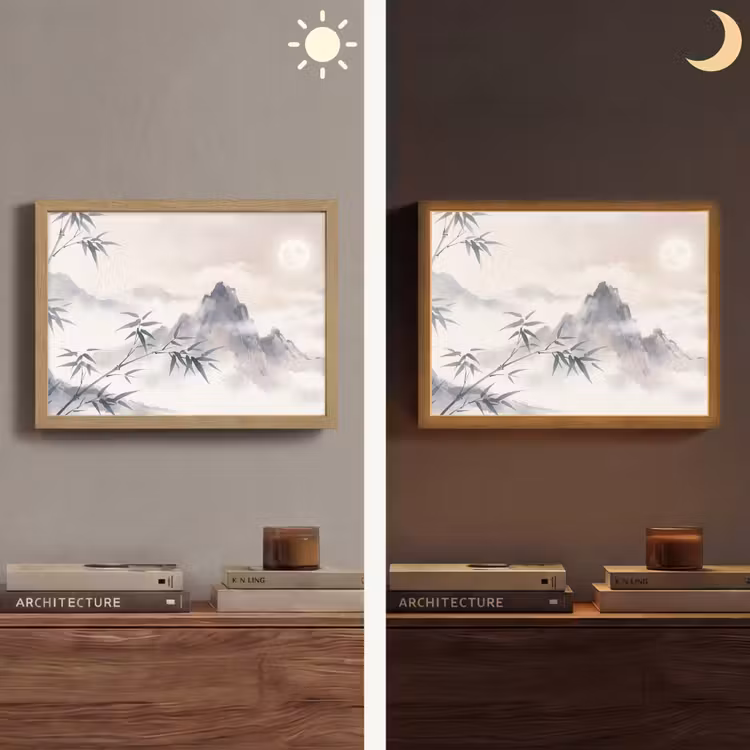 Lightbox - Wandlamp - Bamboe - Azië - Grijs — 6