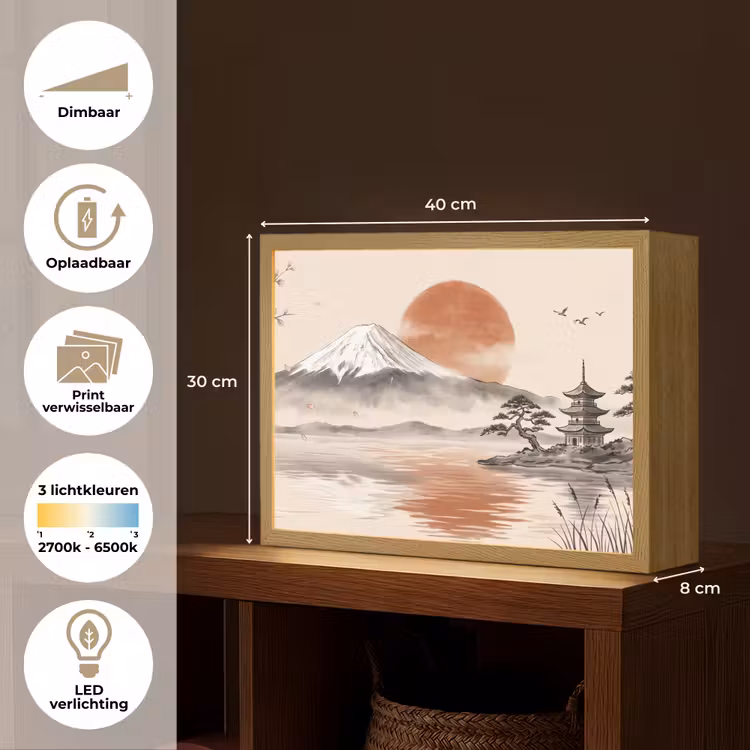 Lightbox - Wandlamp - Bergtop - Meer - Bloesem — 10