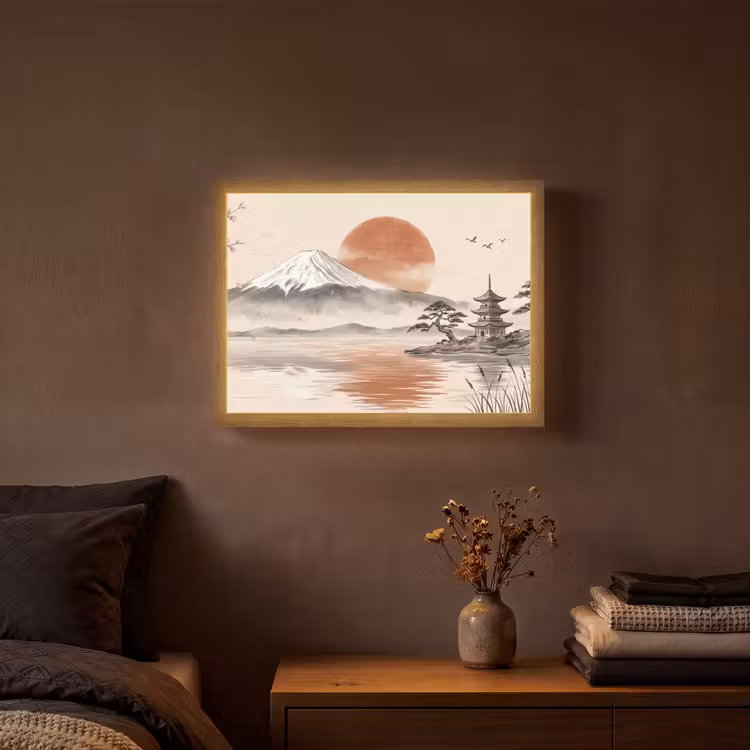 Lightbox - Wandlamp - Bergtop - Meer - Bloesem — 3