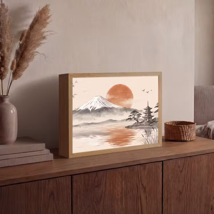 Lightbox - Wandlamp - Bergtop - Meer - Bloesem — 4