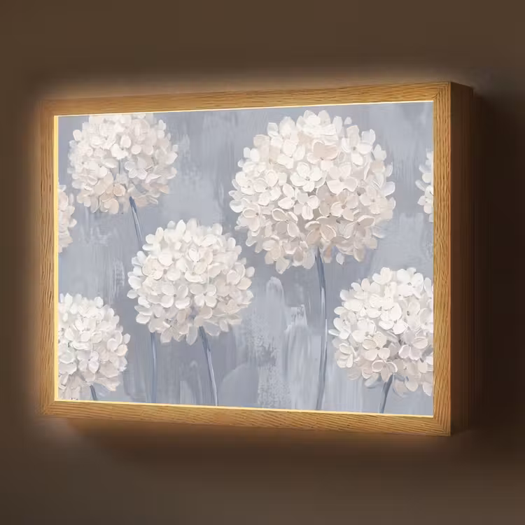 Lightbox - Wandlamp - Bloemen - Illustratie - Blauw — 1