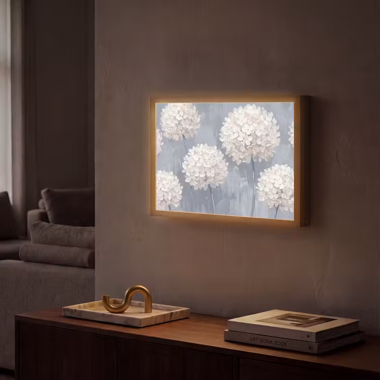 Lightbox - Wandlamp - Bloemen - Illustratie - Blauw — 2