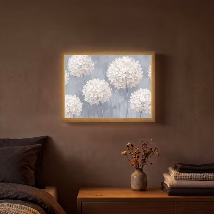 Lightbox - Wandlamp - Bloemen - Illustratie - Blauw — 3
