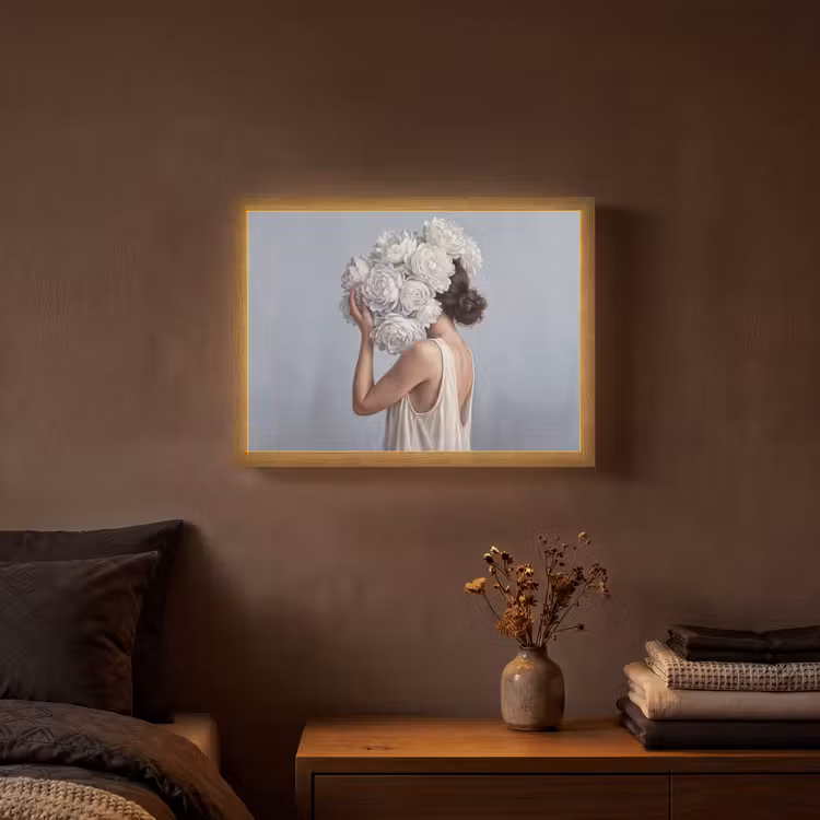 Lightbox - Wandlamp - Bloemen - Vrouw - Wit — 3
