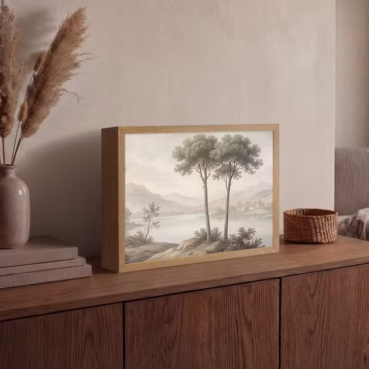 Lightbox - Wandlamp - Bomen - Meer - Bergen - Illustratie — 4