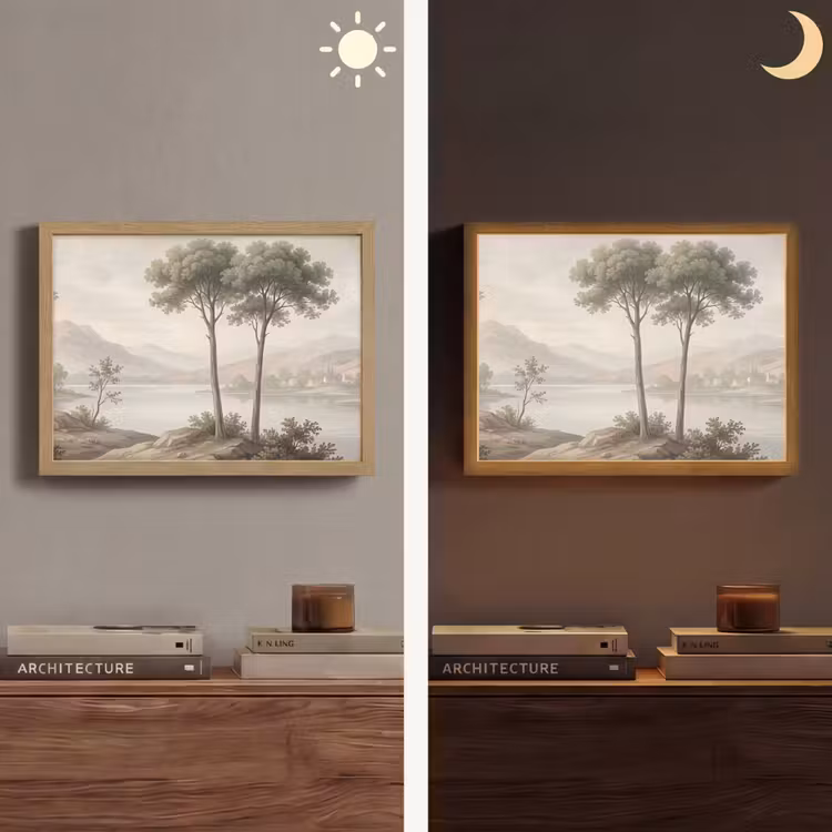Lightbox - Wandlamp - Bomen - Meer - Bergen - Illustratie — 6
