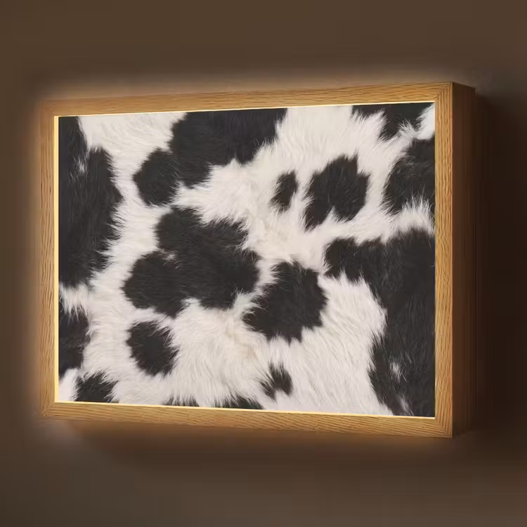 Lightbox - Wandlamp - Bont - Textuur - Zwart - Wit — 1