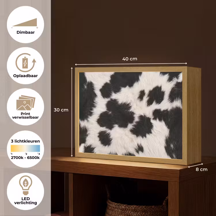 Lightbox - Wandlamp - Bont - Textuur - Zwart - Wit — 10