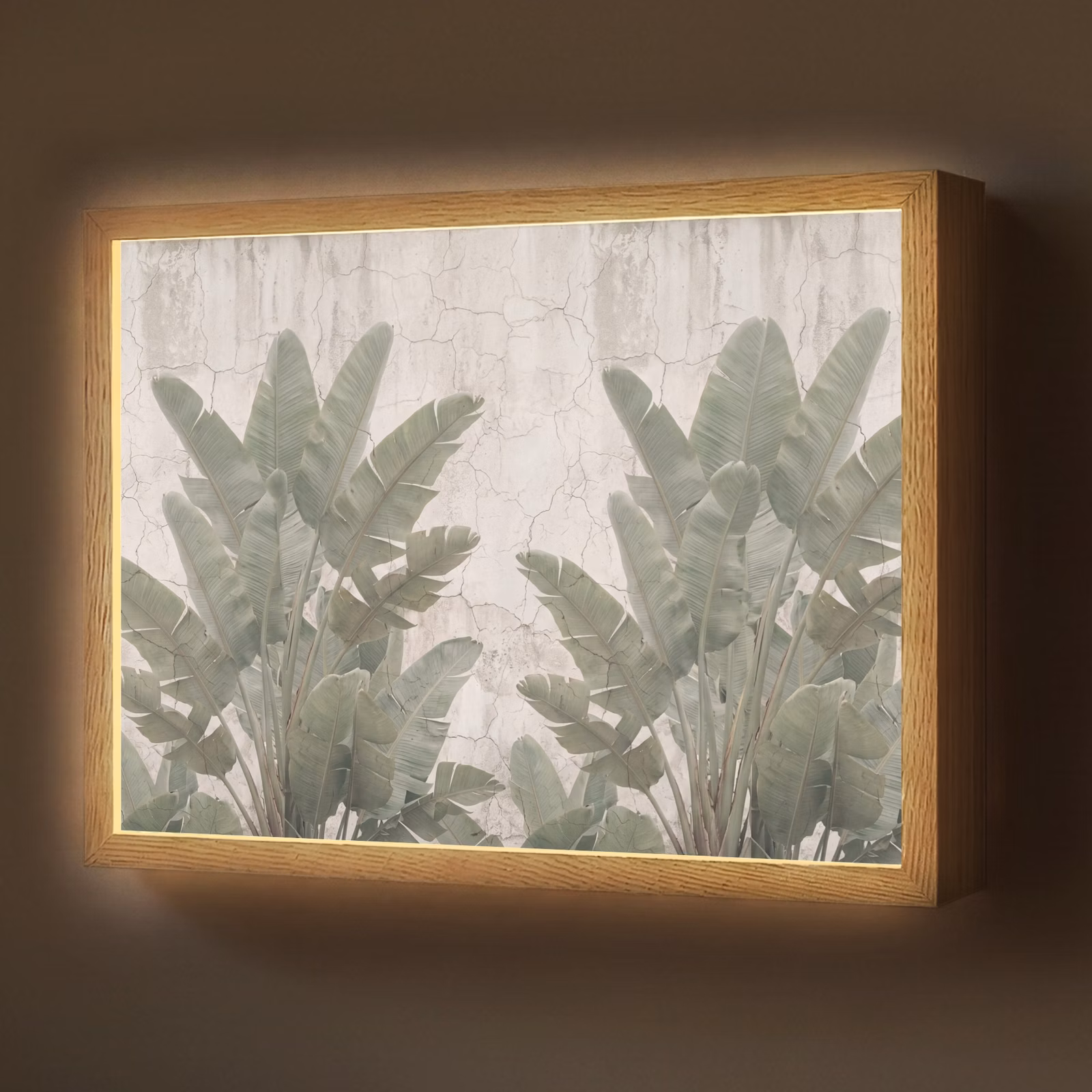 Lightbox - Wandlamp - Bananenbladeren - Beton - Groen — 1