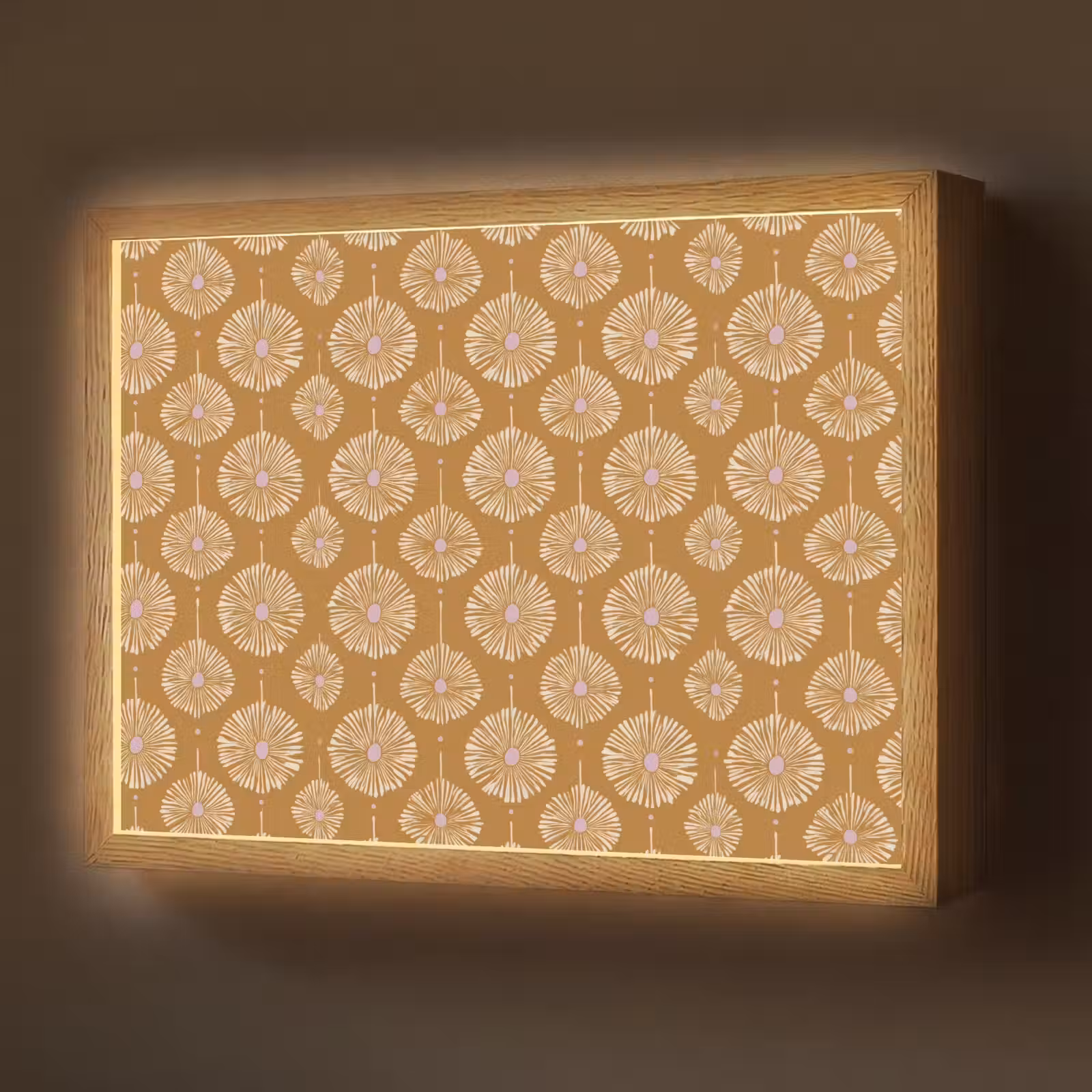 Lightbox - Wandlamp - Bloemen - Modern - Oker — 1