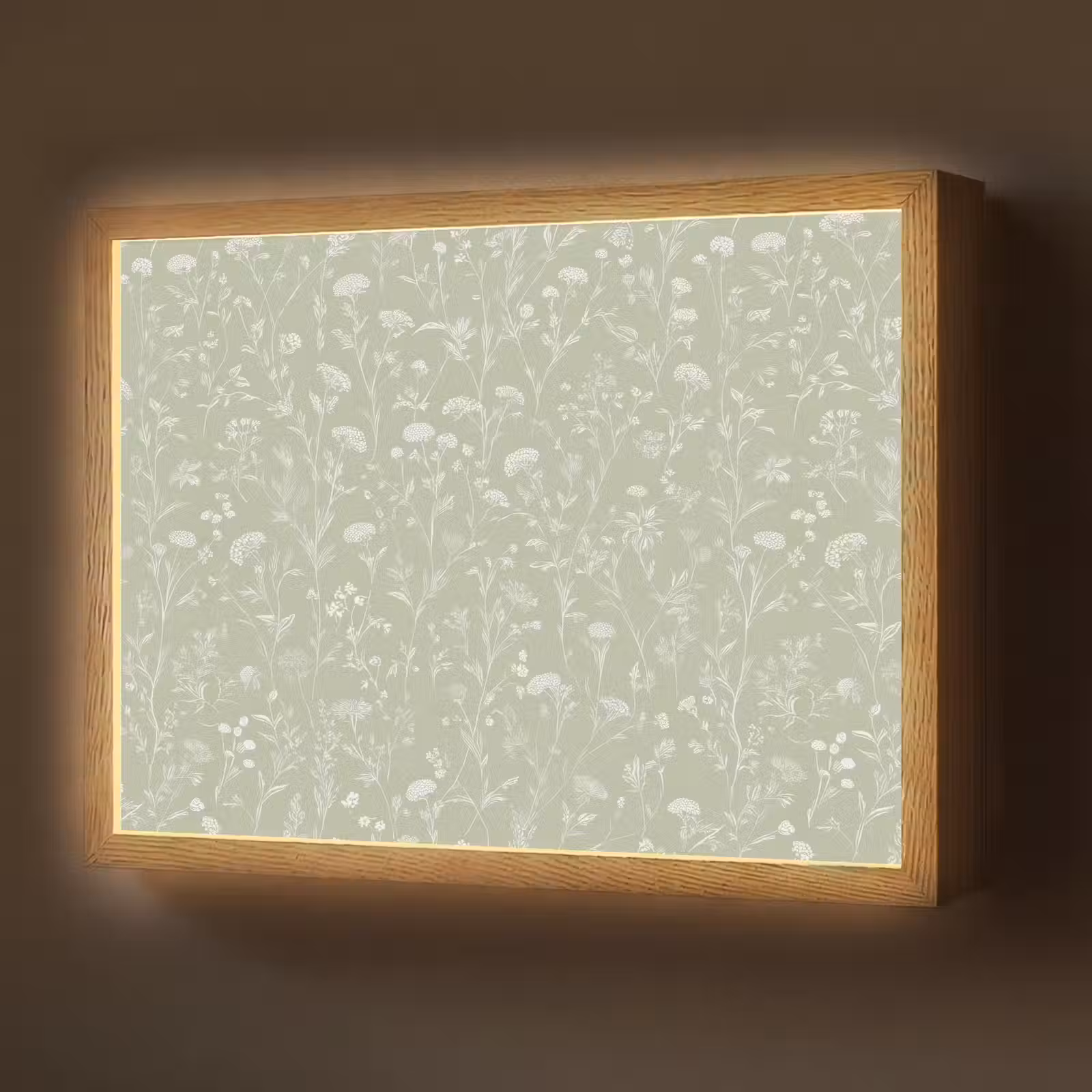 Lightbox - Wandlamp - Bloemen - Patroon - Groen — 1