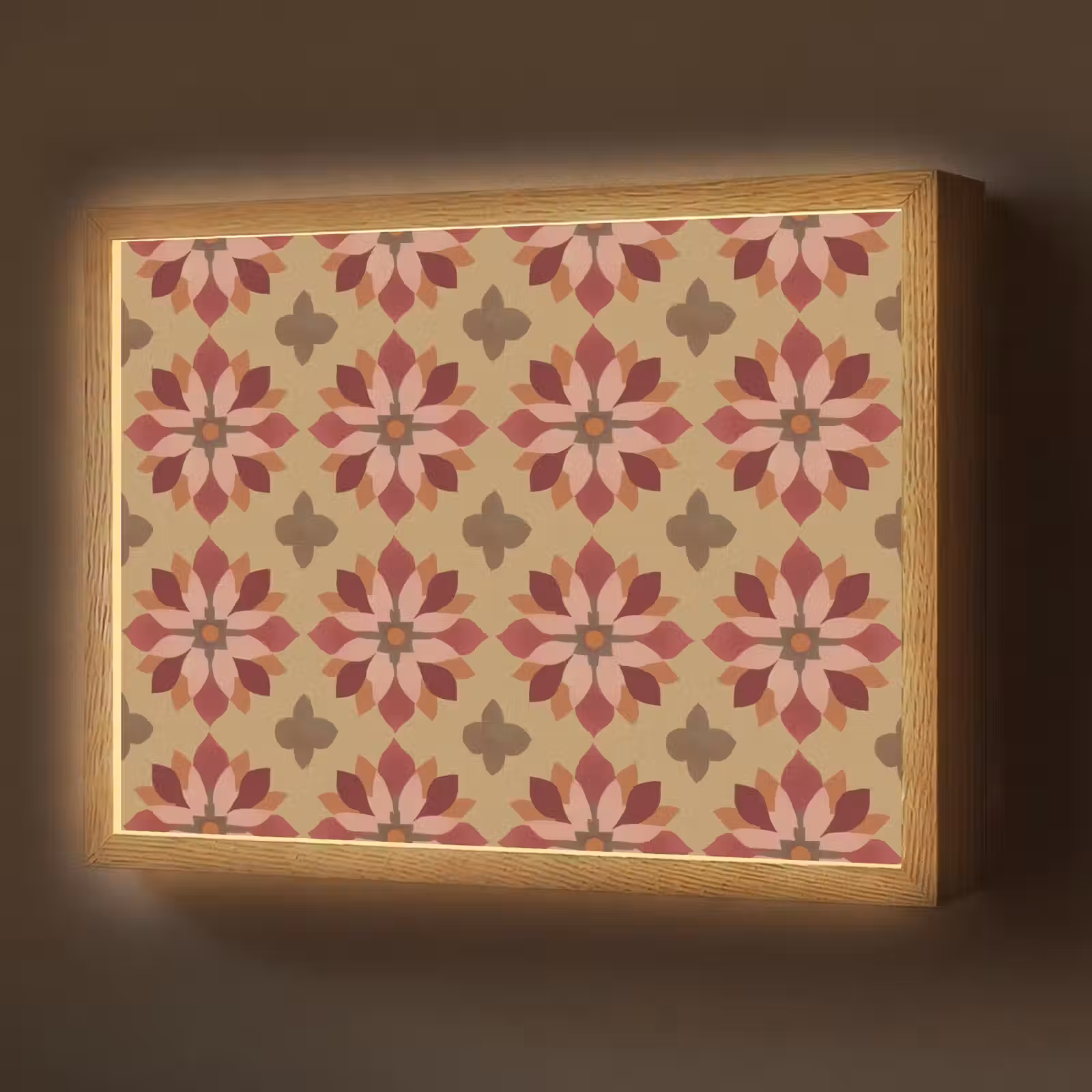 Lightbox - Wandlamp - Bloemen - Retro - Groen — 1