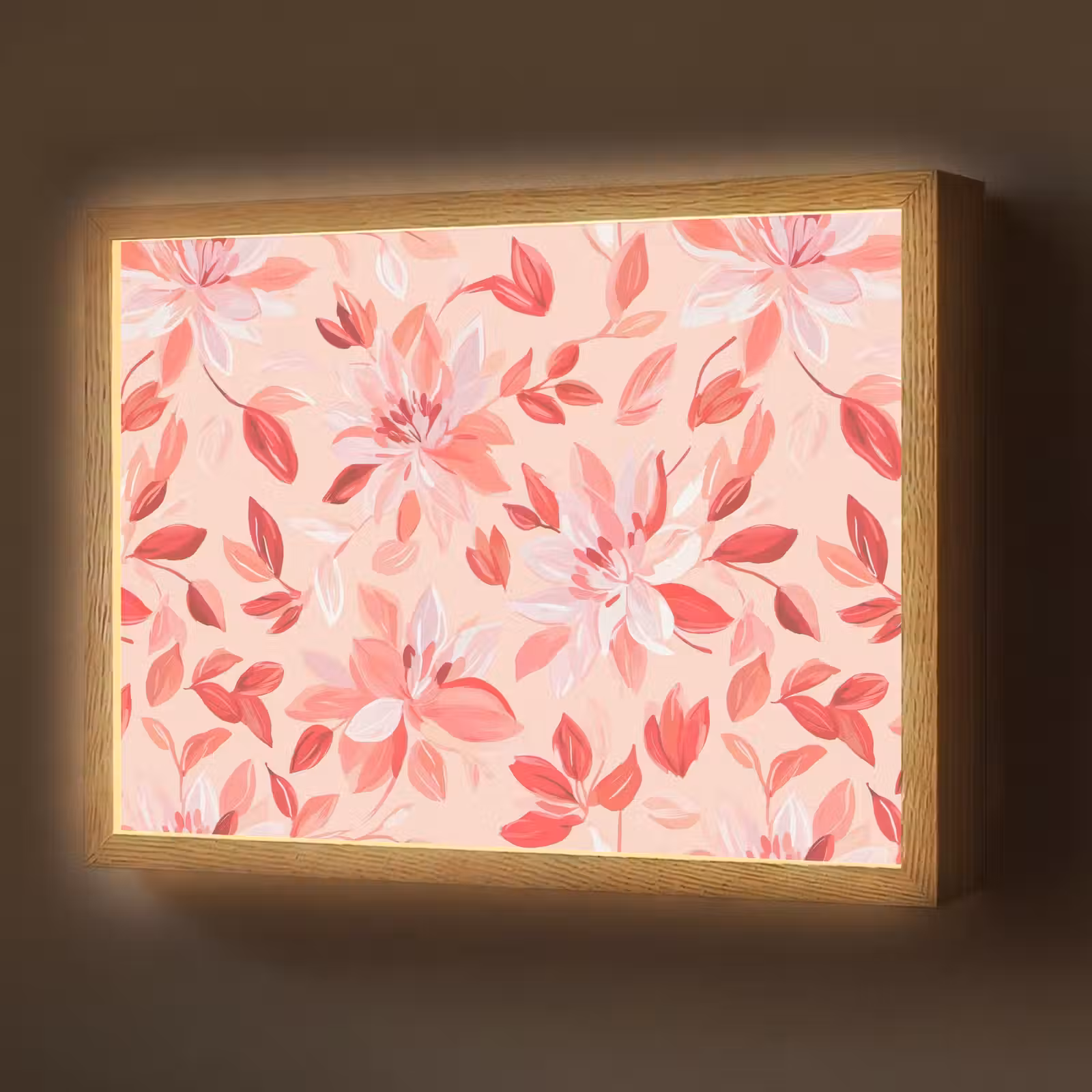 Lightbox - Wandlamp - Botanisch - Bloemen - Rood — 1