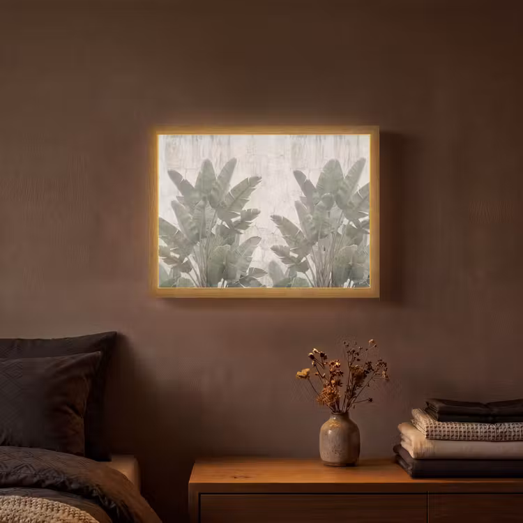 Lightbox - Wandlamp - Bananenbladeren - Beton - Groen — 3