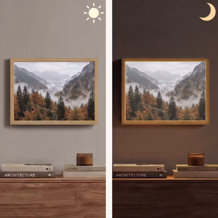 Lightbox - Wandlamp - Bergen - Vallei - Mist - Herfst - Natuur — 6
