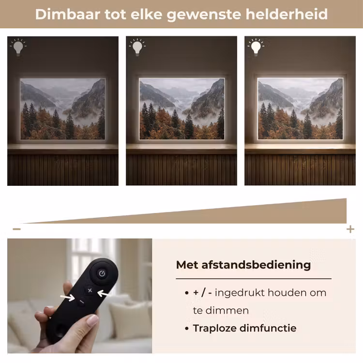 Lightbox - Wandlamp - Bergen - Vallei - Mist - Herfst - Natuur — 9