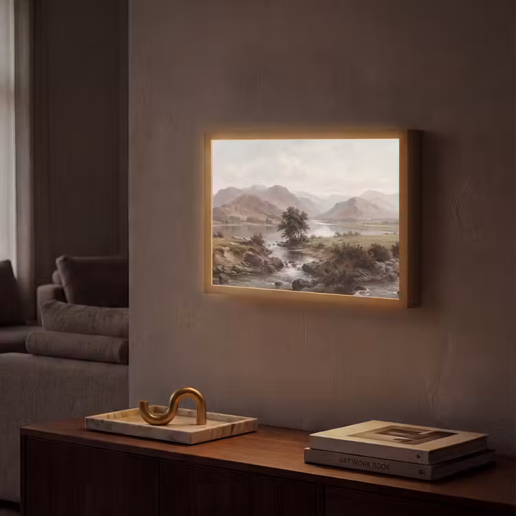 Lightbox - Wandlamp - Berglandschap - Meer - Bergen - Vallei - Klassiek — 2