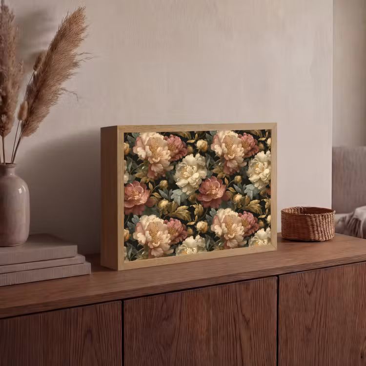 Lightbox - Wandlamp - Bloemen - Barok - Patroon - Roze - Crème — 4