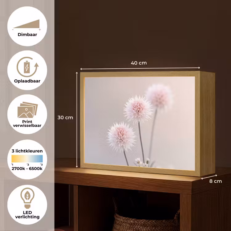 Lightbox - Wandlamp - Bloemen - Bollen - Roze — 10