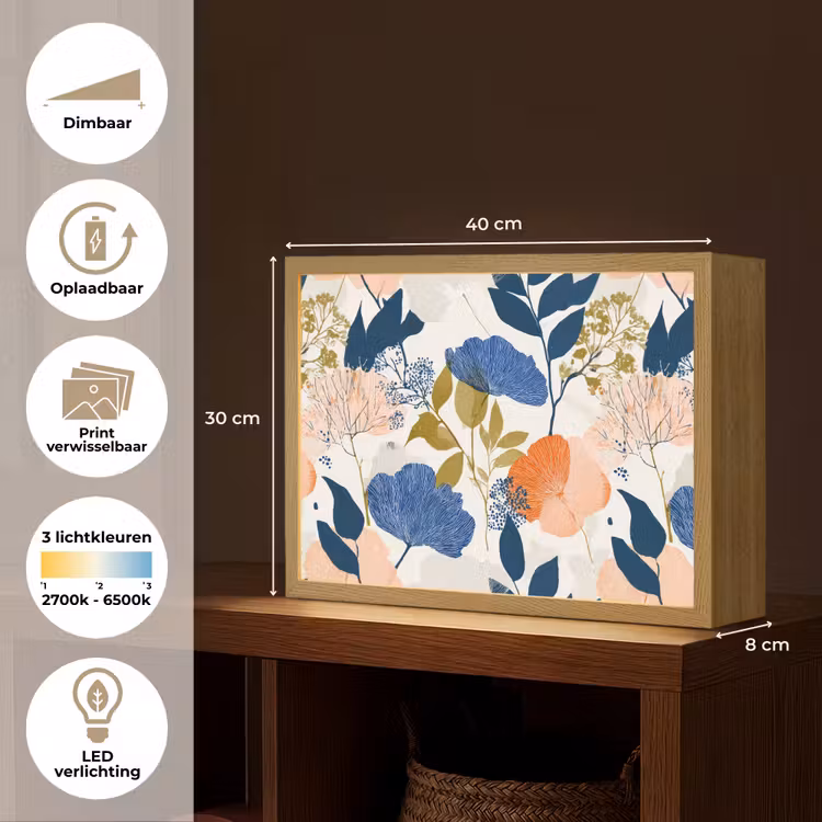Lightbox - Wandlamp - Bloemen - Botanisch - Kleurrijk — 10