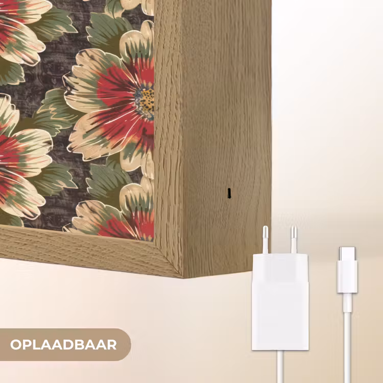 Lightbox - Wandlamp - Bloemen - Klassiek - Patroon - Rood — 7