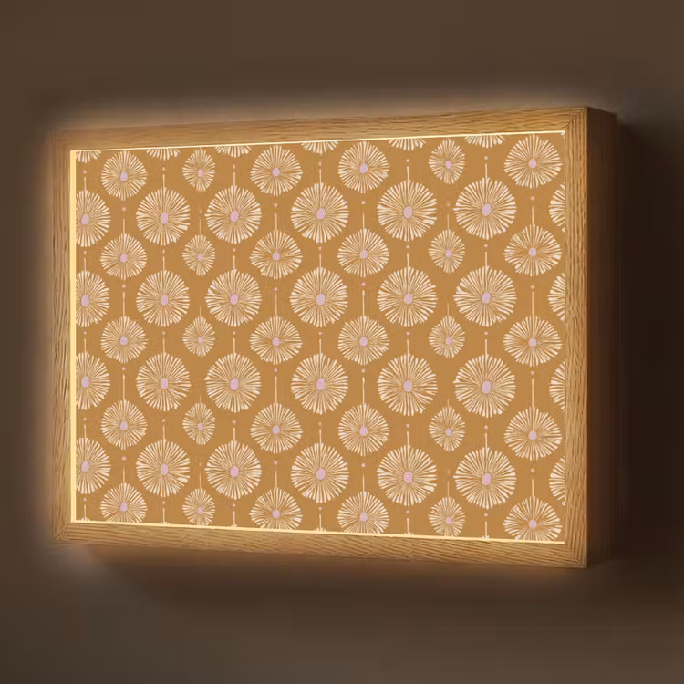 Lightbox - Wandlamp - Bloemen - Modern - Oker — 1