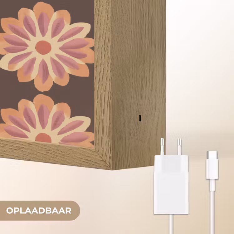 Lightbox - Wandlamp - Bloemen - Patroon - Bruin — 7