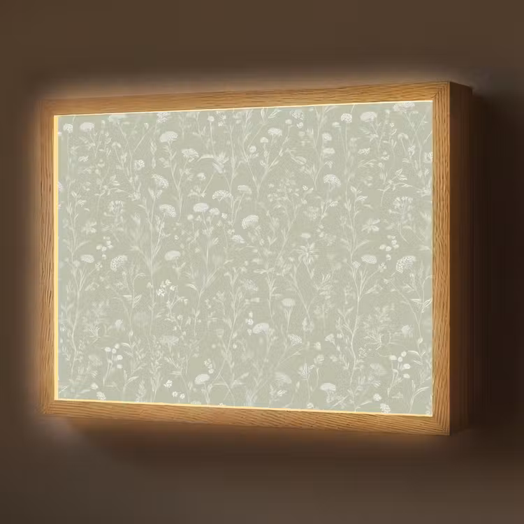 Lightbox - Wandlamp - Bloemen - Patroon - Groen — 1