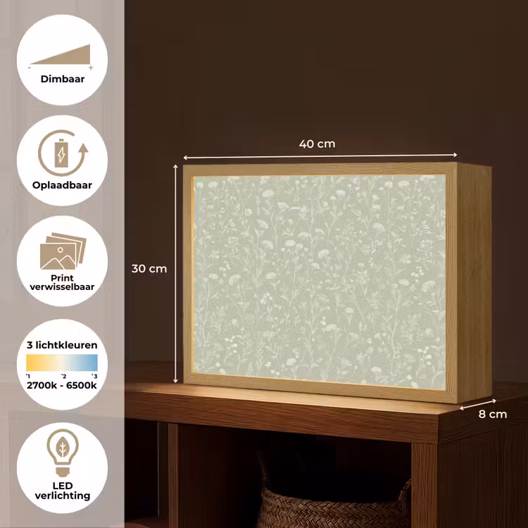Lightbox - Wandlamp - Bloemen - Patroon - Groen — 10