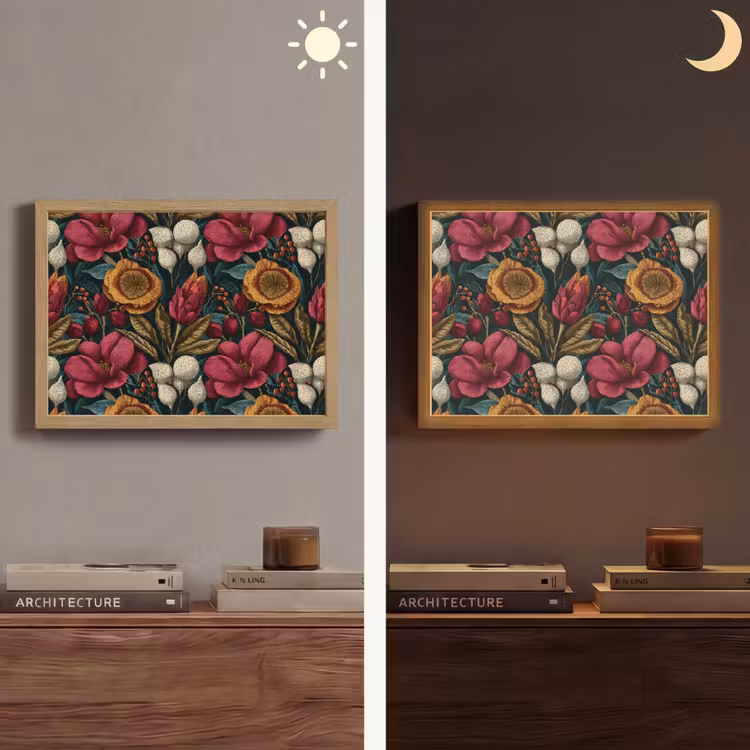 Lightbox - Wandlamp - Bloemen - Patroon - Rood - Goud — 6