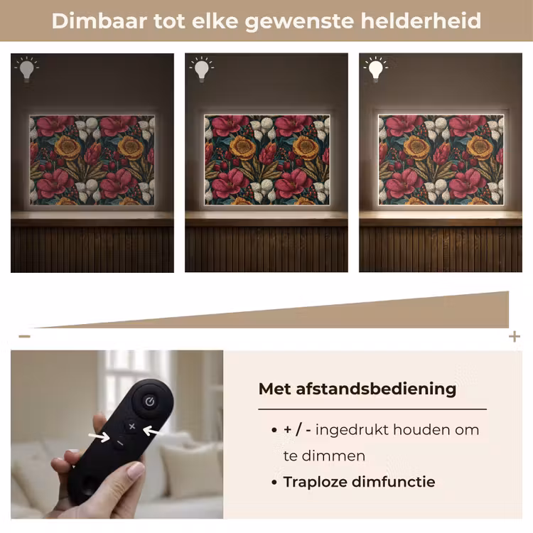 Lightbox - Wandlamp - Bloemen - Patroon - Rood - Goud — 9