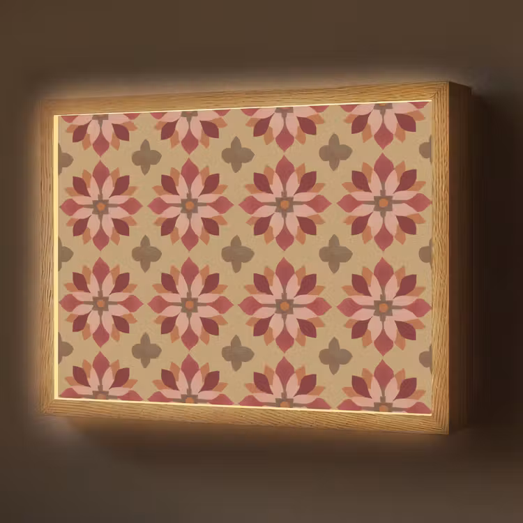Lightbox - Wandlamp - Bloemen - Retro - Groen — 1