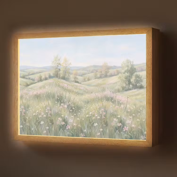 Lightbox - Wandlamp - Bloemen veld - Bloemen - Groen — 1