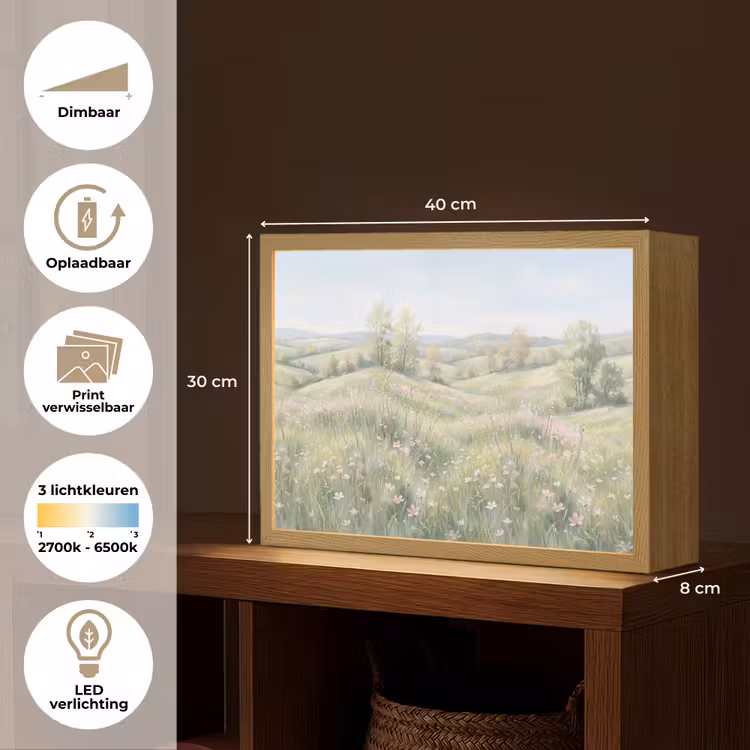 Lightbox - Wandlamp - Bloemen veld - Bloemen - Groen — 10