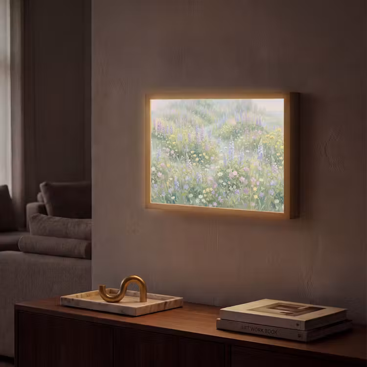Lightbox - Wandlamp - Bloemenveld - Heuvels - Kleurrijk — 2