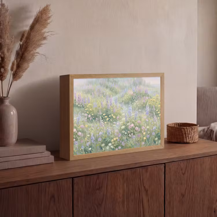 Lightbox - Wandlamp - Bloemenveld - Heuvels - Kleurrijk — 4