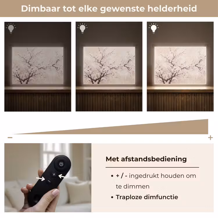 Lightbox - Wandlamp - Bloesem - Illustratie - Taupe — 9