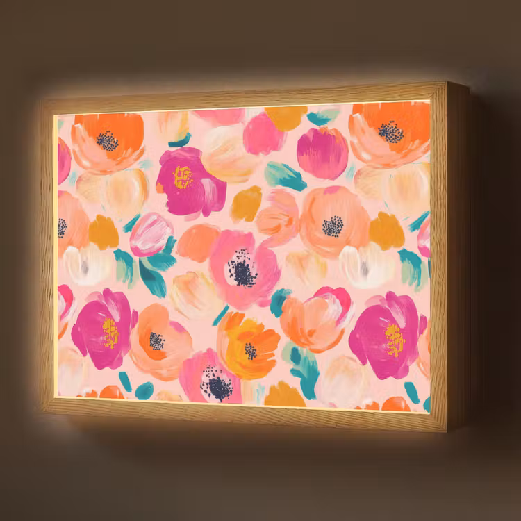 Lightbox - Wandlamp - Bloesems - Vrolijk - Kleurrijk — 1