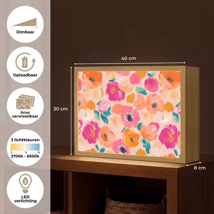 Lightbox - Wandlamp - Bloesems - Vrolijk - Kleurrijk — 10
