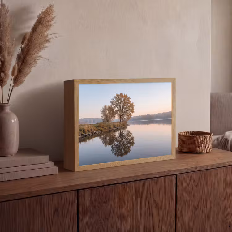 Lightbox - Wandlamp - Bomen - Reflectie - Water - Zonsopgang - Serene — 4