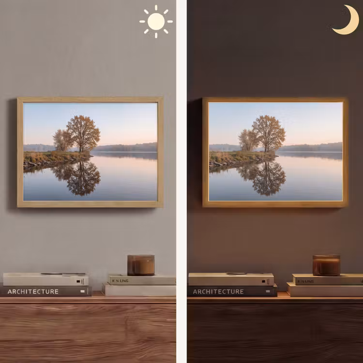 Lightbox - Wandlamp - Bomen - Reflectie - Water - Zonsopgang - Serene — 6
