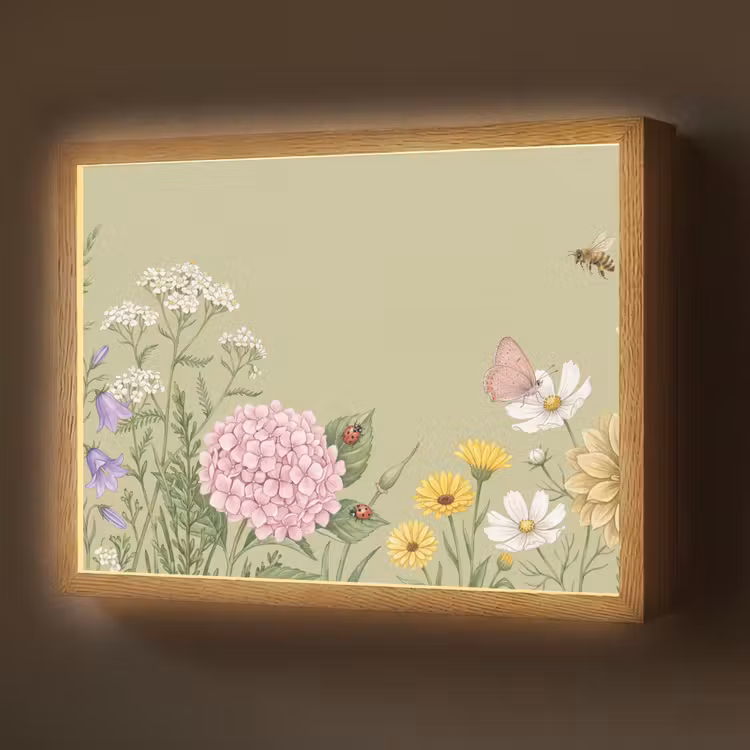 Lightbox - Wandlamp - Botanisch - Bloemen - Kleurrijk — 1