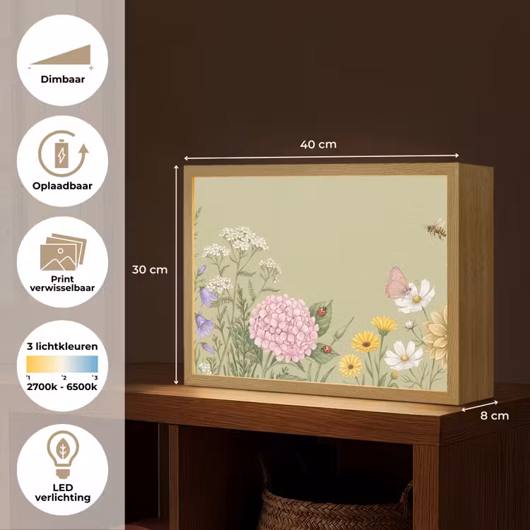Lightbox - Wandlamp - Botanisch - Bloemen - Kleurrijk — 10