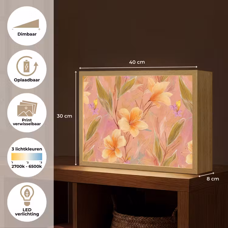 Lightbox - Wandlamp - Botanisch - Bloemen - Kleurrijk — 10