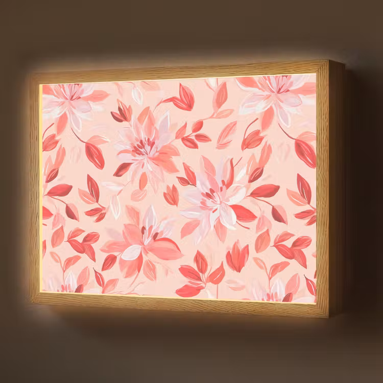 Lightbox - Wandlamp - Botanisch - Bloemen - Rood — 1